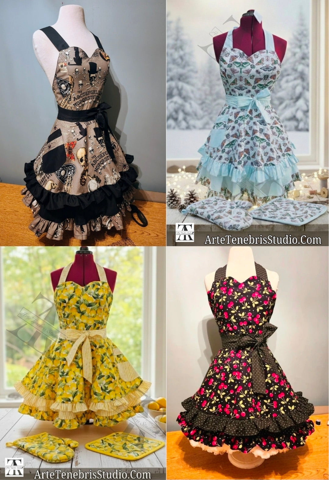 Custom Made-to-Order Sweetheart Pinup Apron | Fully Lined, Ruffled & Handcrafted with Your Choice of Print